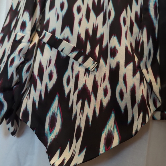 Charlotte Russe NWOT Size XL Black White Open Front Drape Blazer Jacket NWOT - Picture 13 of 16